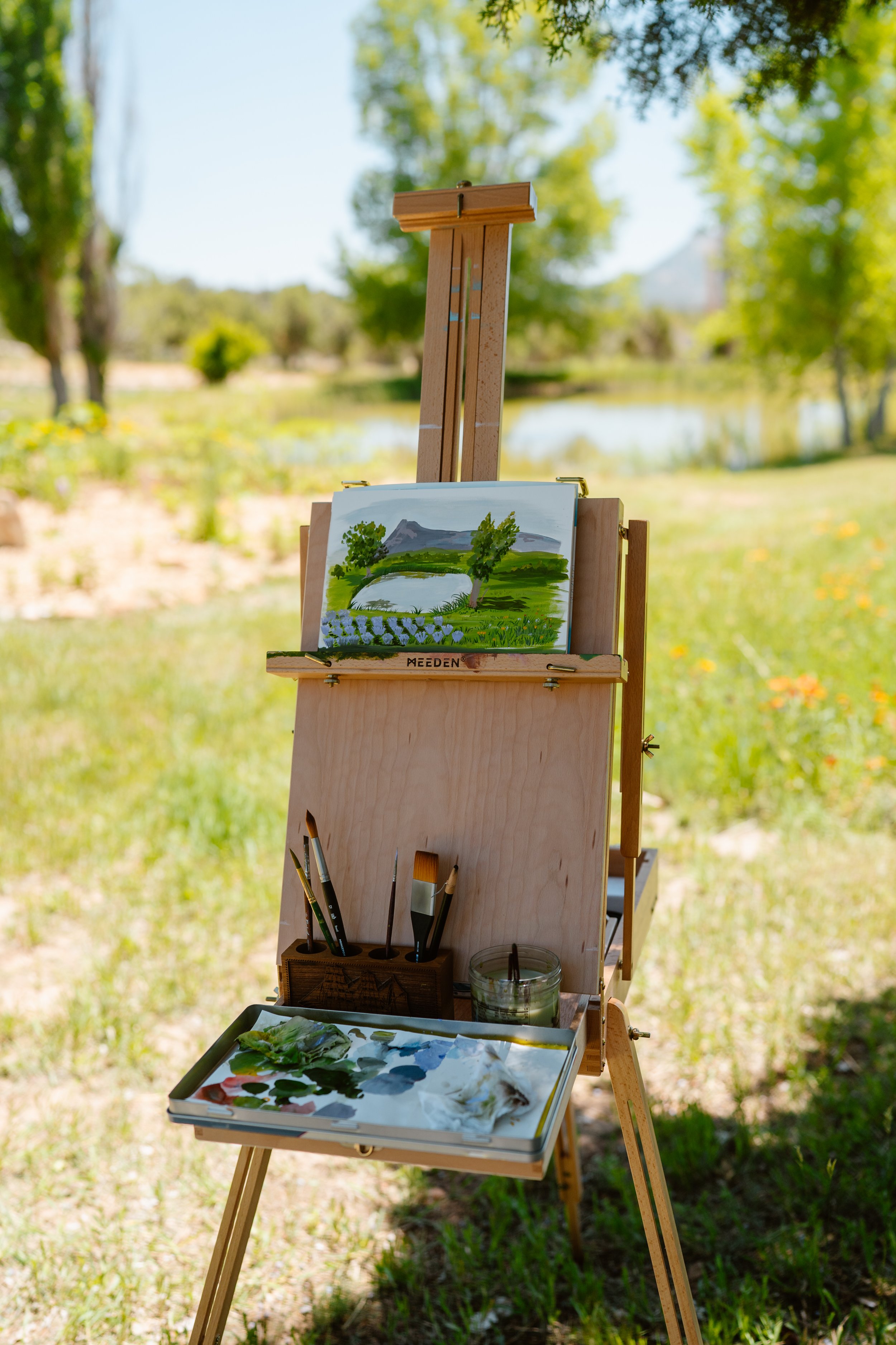 Jaclyn painting at lavender farm