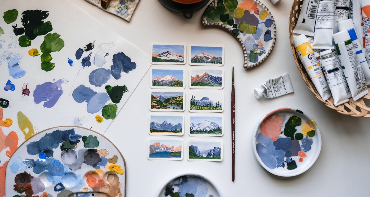 The first 10 days of my 30 Day Art Challenge where I focused on mountain landscapes